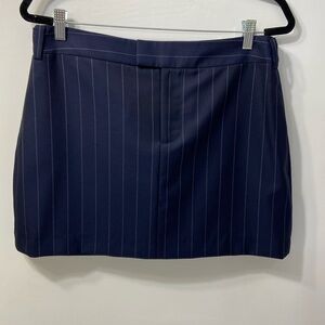 SUISTUDIO,WOMEN,DARK BLUE PIN STRIP SHORT SKIRT.